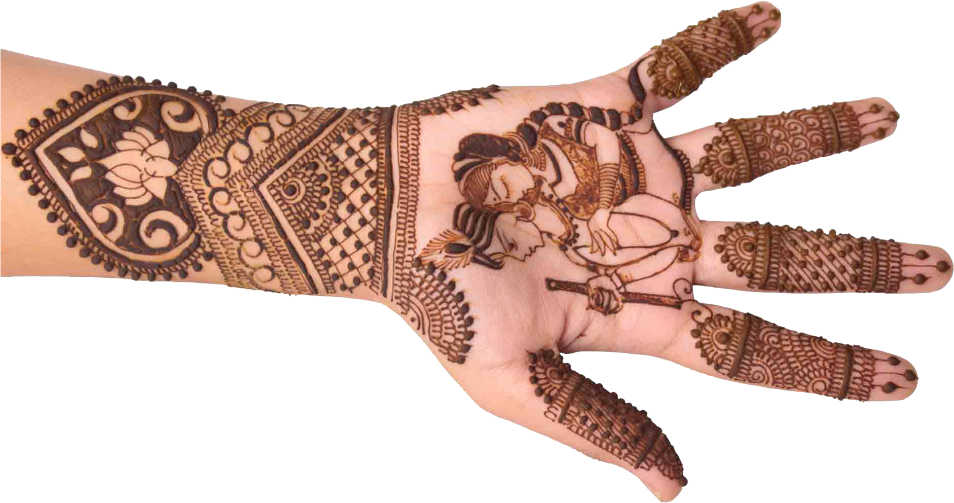 Krishna Radha Mehndi Design (1881x1060), Png Download