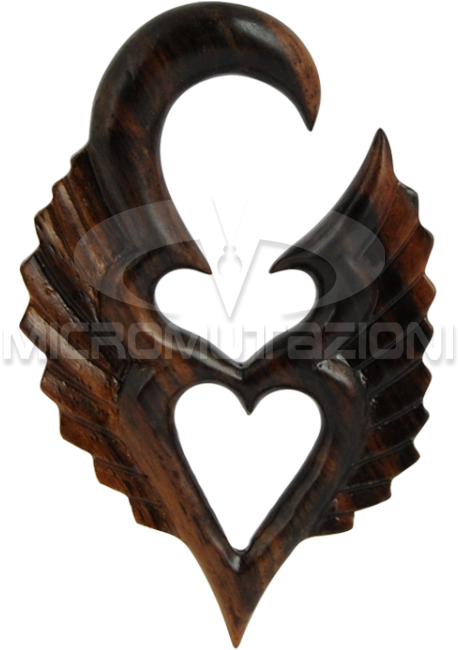 Angel Heart Wood Expander Ear - Heart (750x750), Png Download
