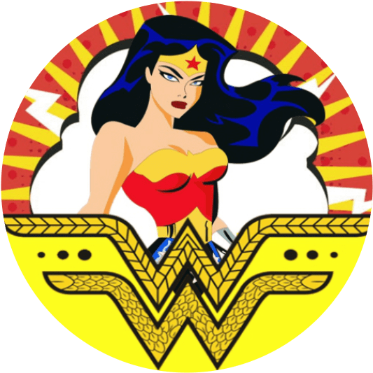 Button Mulher Maravilha- Mod 02 - Mulher Maravilha Redondo (640x640), Png Download