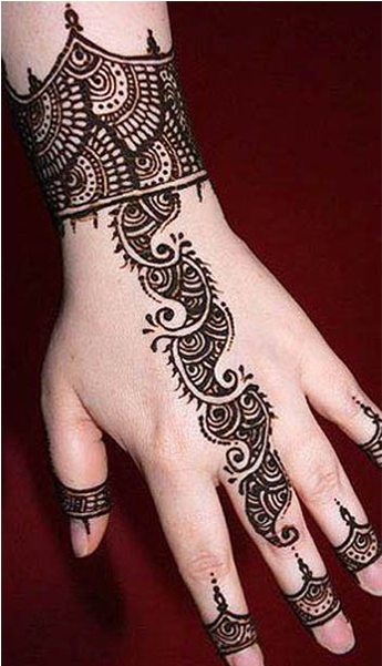 Simple Bangle Mehndi Design (450x600), Png Download