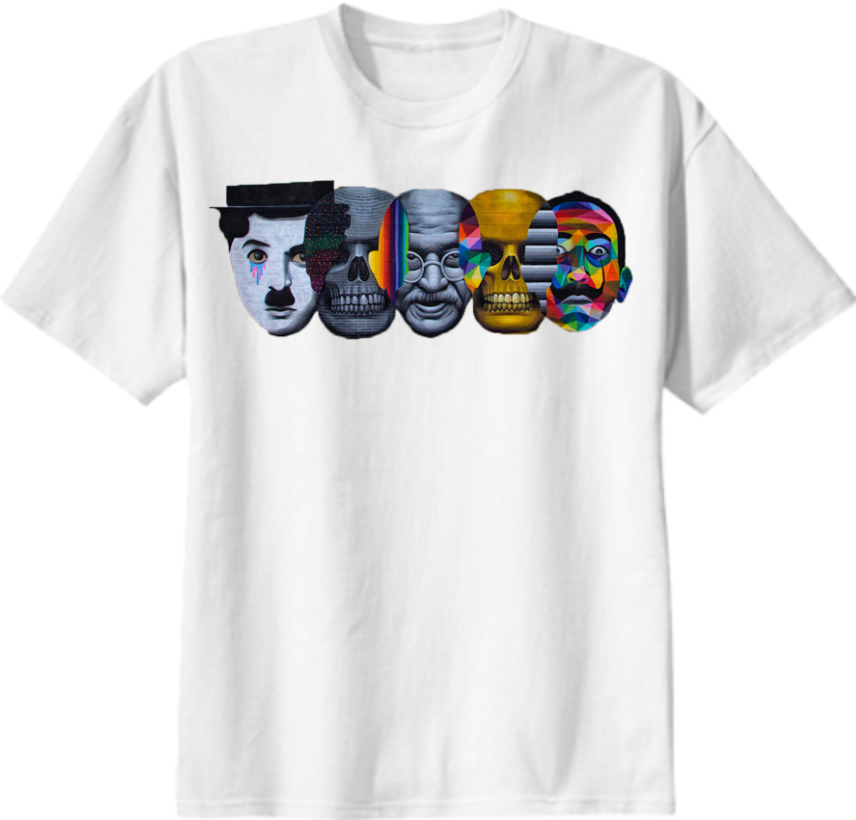 Shop Okuda Faces Cotton T Shirt By Bebe Mapa Mundi - Twenty One Pilots Josh Dun And Tyler Joseph On Shirt (856x820), Png Download
