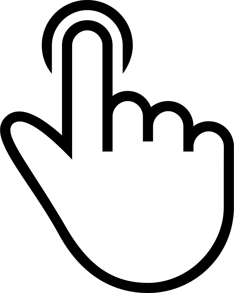 One Finger Tap Outlined Symbol Of A Hand Comments - Click Through Rate Png (782x980), Png Download