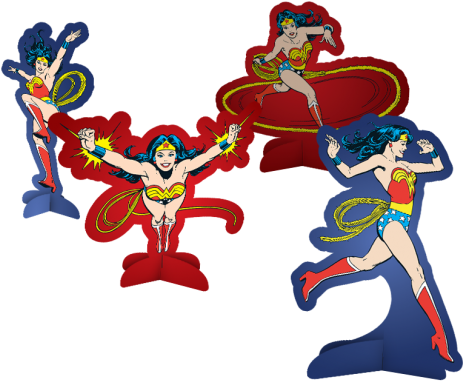 Decoração De Mesa - Decoraçao De Festa Mulher Maravilha Rosa (600x800), Png Download