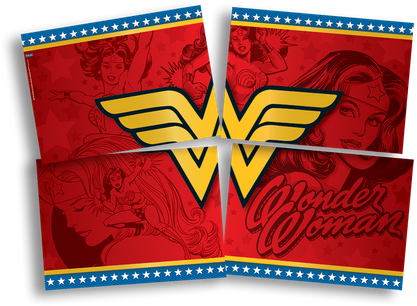 Painel 4 Laminas Mulher Maravilha Lojas Brilhante - Mulher Maravilha Festcolor (450x450), Png Download