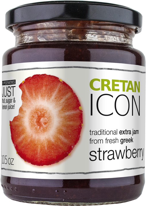 Cretan Icon - Strawberry Marmalade - Jam (649x798), Png Download