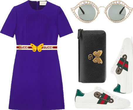 Gucci Gang - Gucci Cat Eye Crystal Metal In Metallic Gold. (454x373), Png Download