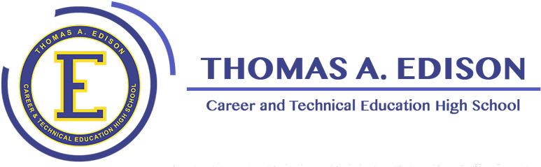Thomas A Edison Career And Technical Education High - Thomas A Edison High School Logo (808x247), Png Download