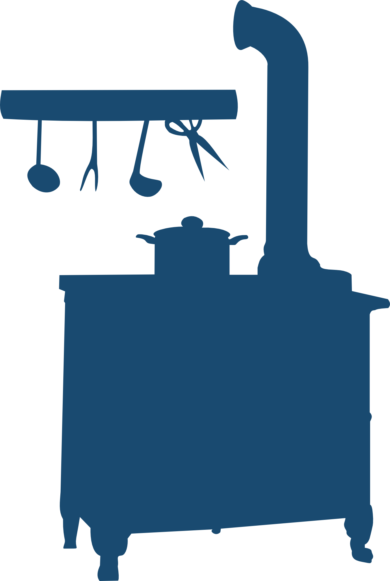 Old Fashion Silhouette Clip Art - Wood Stove Silhouette (1331x1985), Png Download