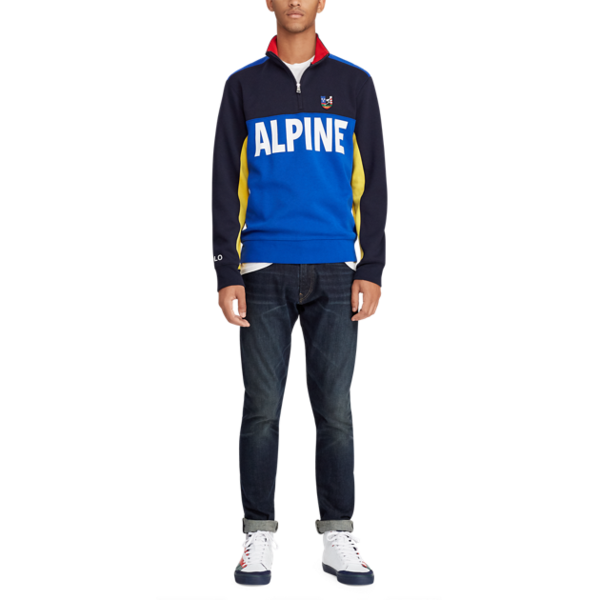 Polo Ralph Lauren Ski Double Knit Tech Pullover, Blue-oznico - Ralph Lauren Grey Long Sleeve Sweatshirt (600x600), Png Download