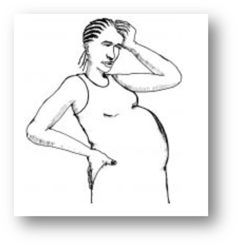 Pregnant Women Suffer At Hands Of Violent Partners - Figure Drawing (489x506), Png Download
