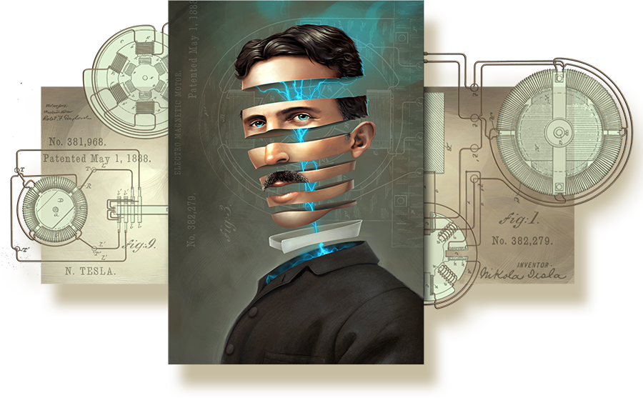 Thomas Edison Usually Gets Credit For Many Advances - Nikola Tesla Fine Art (900x557), Png Download