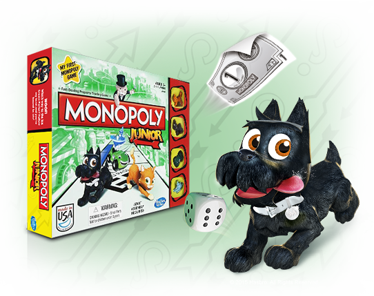 Hasbro Games Kids Monopoly Junior Game - Hasbro Games For Kids (542x429), Png Download