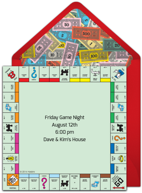 Monopoly Classic Online Invitation - Hasbro Monopoly Replacement Board (650x650), Png Download