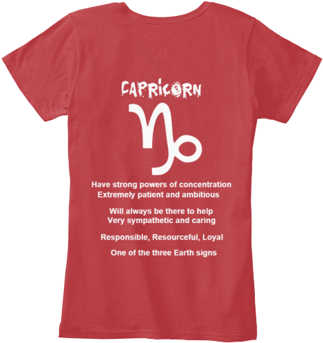 Red Women Tee Shirt Of Capricorn Astrology Sign - Trump T Shirts (511x560), Png Download