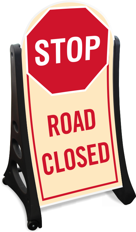 Road Closed Stop Sidewalk Sign Kit - Parking Lot Closed Signs (800x800), Png Download