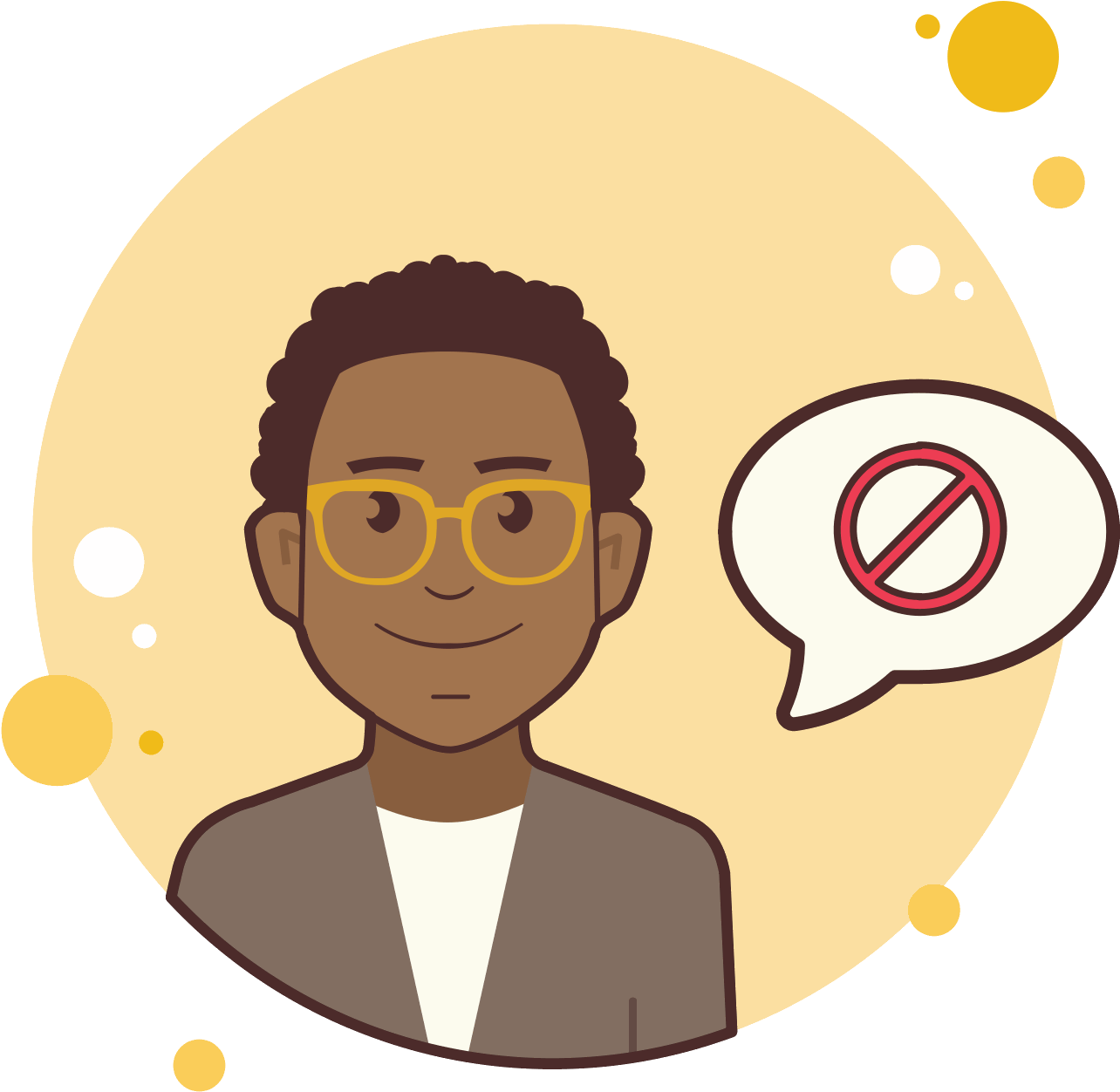 Man In Yellow Glasses Stop Sign Icon - Icon (1600x1600), Png Download