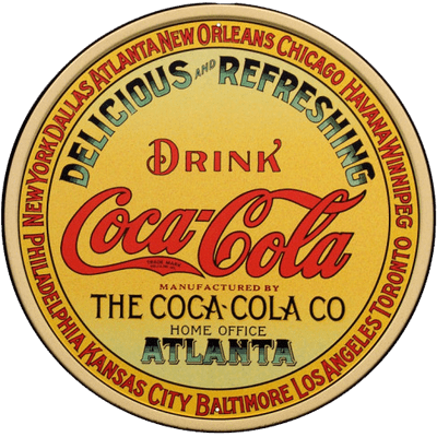 Vintage Circular Coca Cola Sign - Coca-cola Tin Sign 12 X 12in (400x400), Png Download
