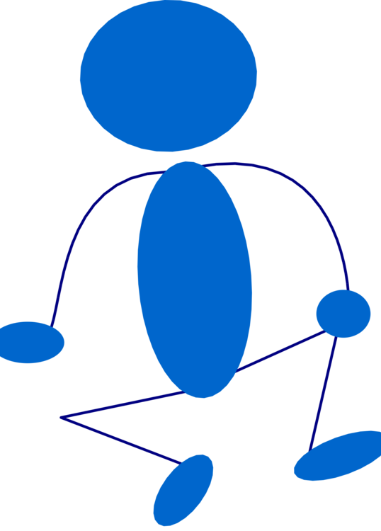 Drawing Stick Figure Download Sitting - Blue Guy Stick Figure Png (538x750), Png Download
