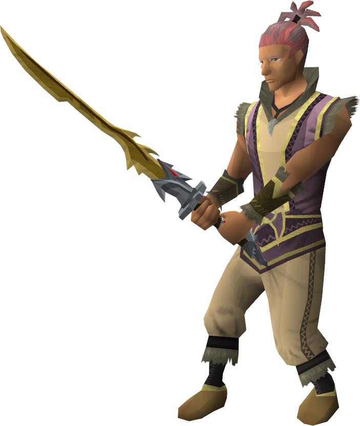 Golden Katana Runescape (703x830), Png Download
