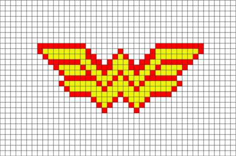 Pixel Art Logo Wonder Women (480x317), Png Download