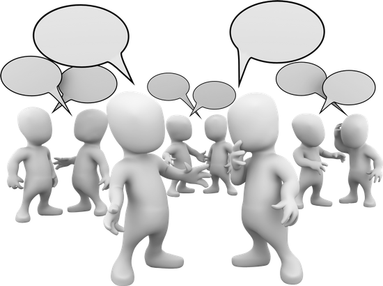 Free Premium Stock Photos - Many People Talking Png (550x410), Png Download