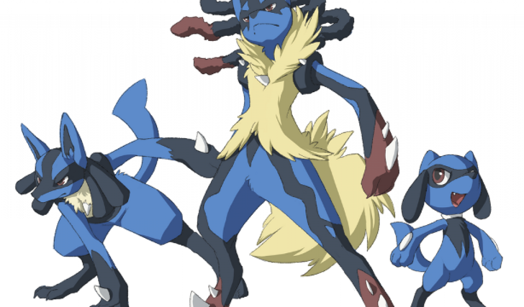 Riolu Lucario Mega Lucario (1024x600), Png Download
