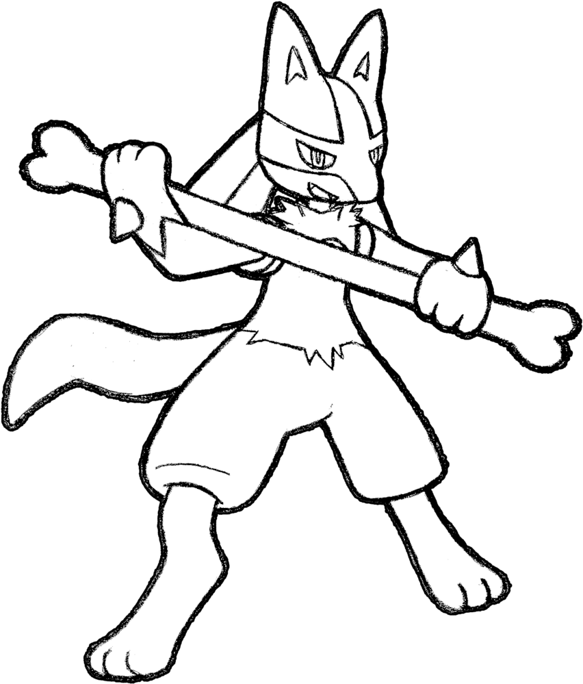 Lucario Drawing - Lucario Black And White (1024x1062), Png Download