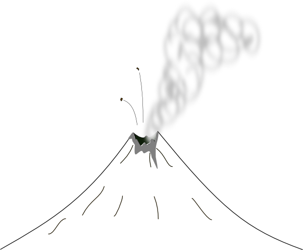 Back Gallery For Volcano Clip Art Black And White Clipart - Volcan En Blanco Y Negro (600x496), Png Download
