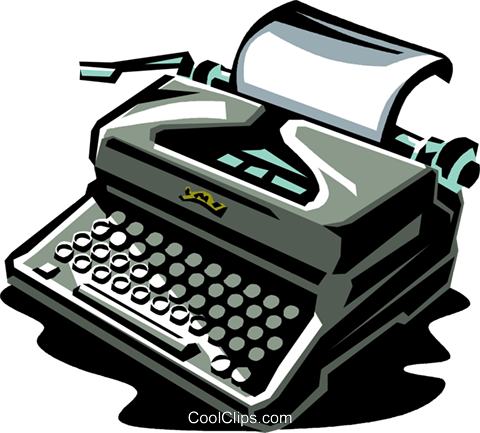 Typewriter Royalty Free Vector Clip Art Illustration - Free Typewriter Clipart Transparent (480x433), Png Download