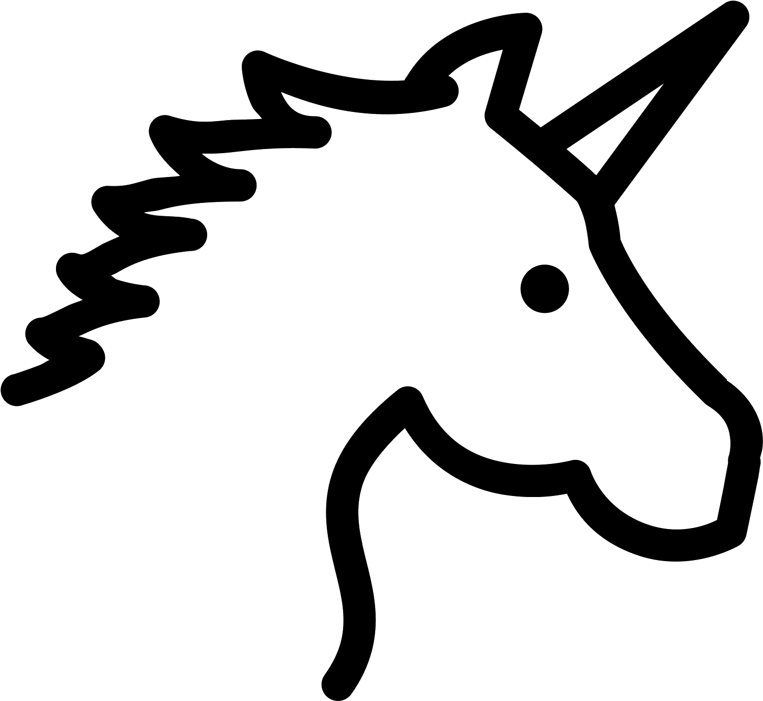 This Icon Represents A Unicorn - Download Unicorn Icon Png (1600x1600), Png Download