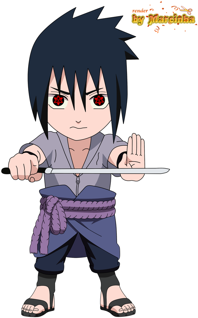Png Chibi Sasuke Mangekyou Sharingan Eternal By Marcinha20 - Sasuke Mangekyou Sharingan Chibi (745x1073), Png Download