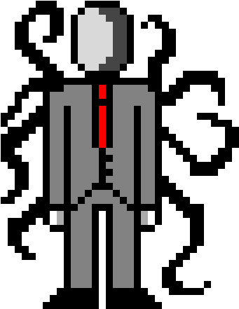 Slender Man - Pixel Art Slender Man (430x540), Png Download