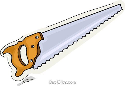 Wood Saw Royalty Free Vector Clip Art Illustration - Wood Saw Saw Clipart (480x332), Png Download
