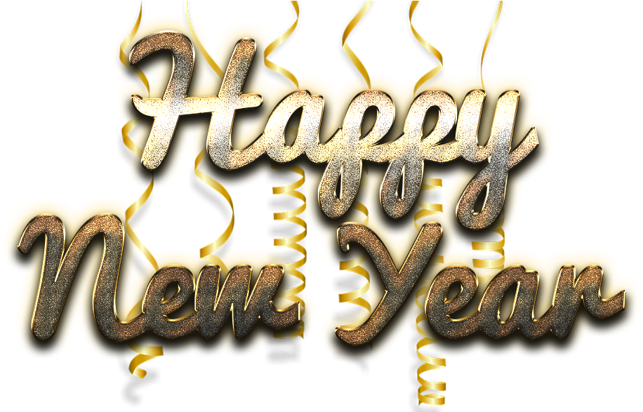 Happy New Year Word Art Free Png Image - Portable Network Graphics (1032x586), Png Download