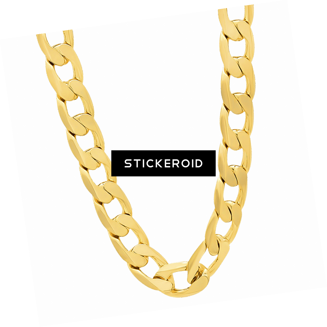 Thug Life Gold Цепь - Draw A Cuban Link (1128x1129), Png Download