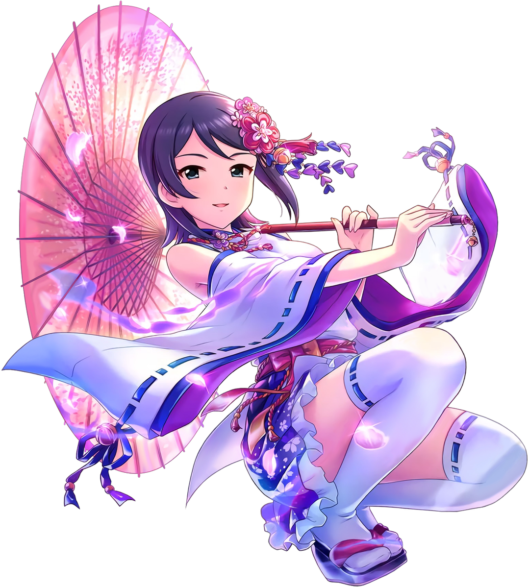 Transparent デレマス🌼 On Twitter - Transparent Anime Girl Cherry Blossom (1089x1200), Png Download