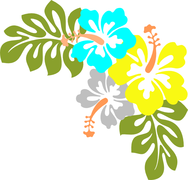 Hibiscus Hawaii Flower Clip Art - Hawaiian Flowers Transparent Background (600x573), Png Download