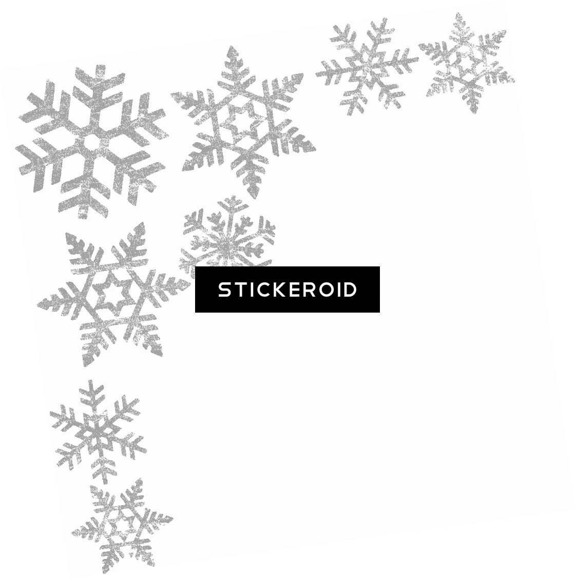Corner Silver Snowflake - Marco Copos De Nieve Png (1120x1128), Png Download