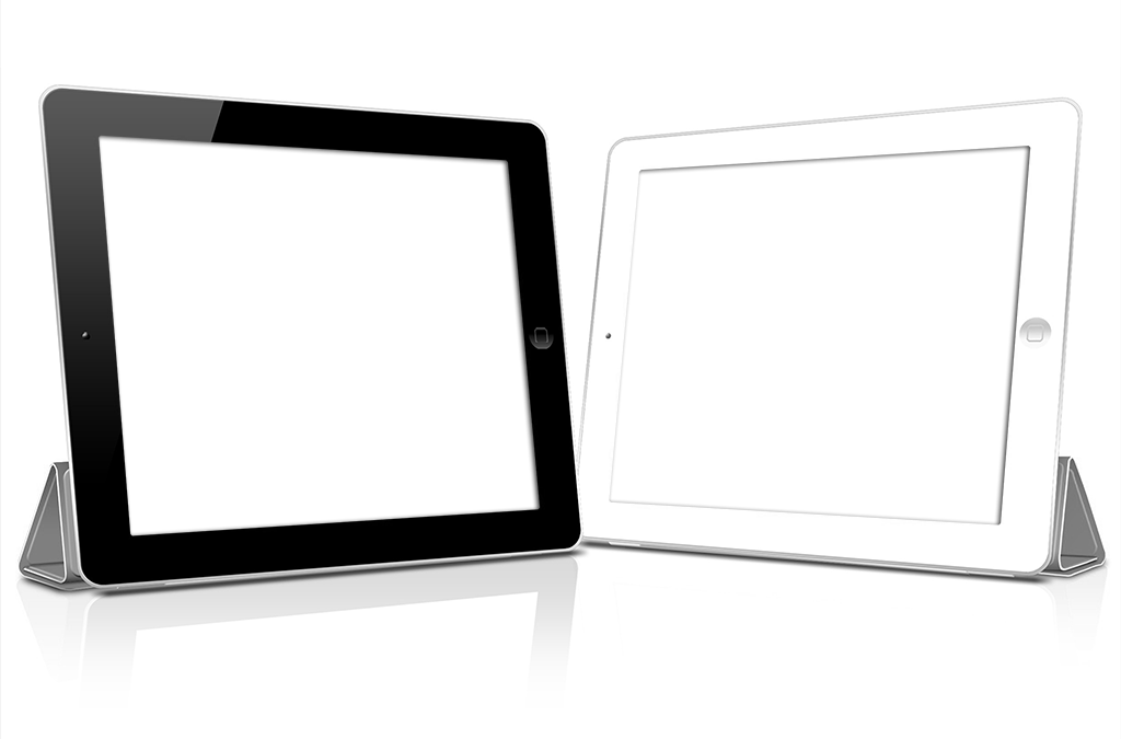 Two Horizontal Tablets With Knockout Screens - Tablet Computer (1024x675), Png Download