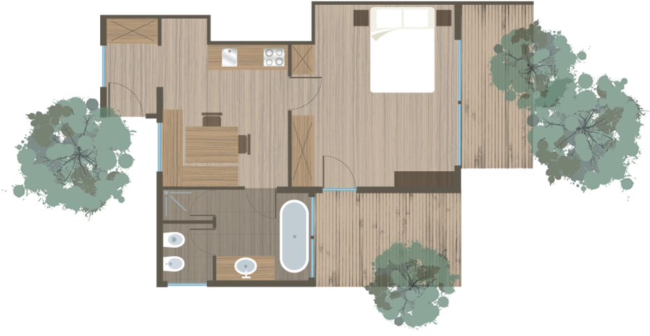 38 M² - Floor Plan (1320x595), Png Download