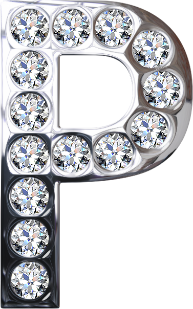 P Silver And Diamonds - Letter (377x604), Png Download