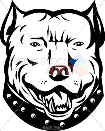 Stock Illustration Of Old Fashioned Cartoon Drawing - American Pit Bull Terrier (340x422), Png Download