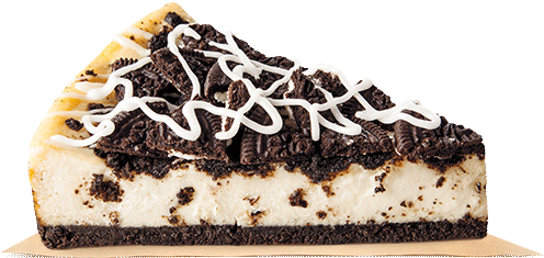 Our Irresistible Oreo® Cookie Cheesecake Is Served - Fast Food Cheesecake (500x540), Png Download