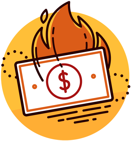 Dollar Bill Burning Icon Transparent Png - United States Dollar (443x475), Png Download