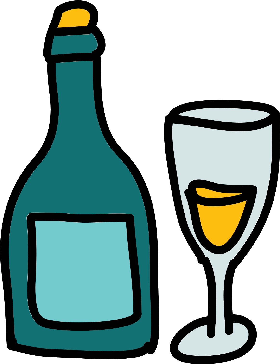 Champagne Bottle Icon - Champagne (1600x1600), Png Download