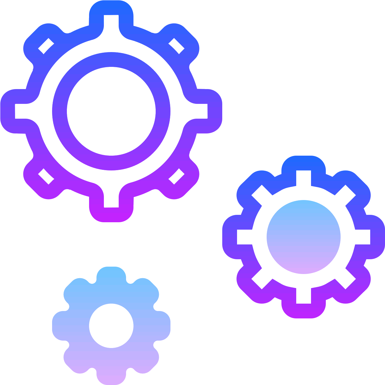This Icon Has Three Gears In A Triangular Shape That - Business Administration Icon Png (1600x1600), Png Download