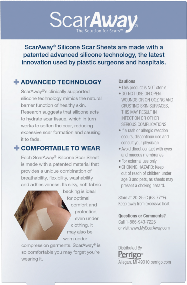 Photo Of Scar Away Scar Sheets, Silicone, 8 Sheets - Scaraway Professional Grade Silicone Scar Treatment (1000x1000), Png Download