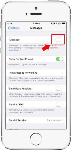 Tap On Messages, And Then Toggle The Imessage Option - Opmanager Mobile App (291x589), Png Download