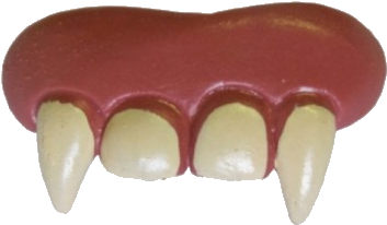 Dentures / Fangs - Teeth Vampire In Blister Card (500x500), Png Download
