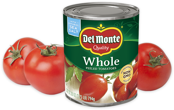 Whole Peeled Tomatoes - Del Monte Petite Cut Diced Tomatoes 28 Oz. Can (1050x383), Png Download